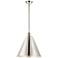 Ballston Cone 16"W Polished Nickel LED Pendant w/ Polished Nickel Shad