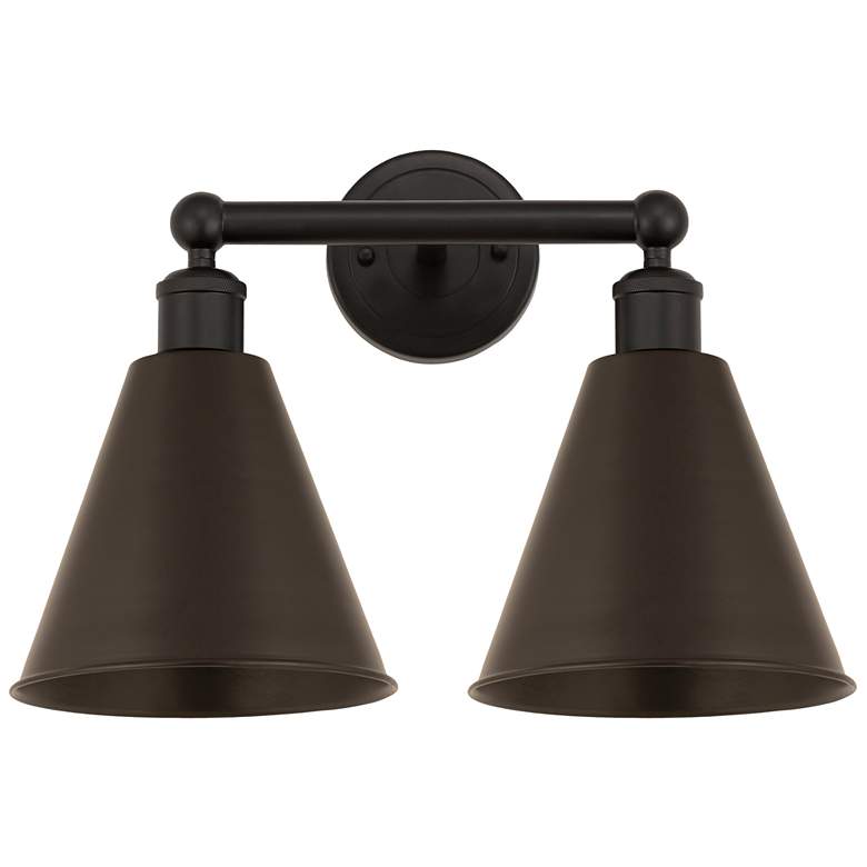 Image 1 Ballston Cone 17 inchW 2 Light Oil Rubbed Bronze Bath Light