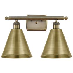 Ballston Cone 18"W 2 Light Antique Brass LED Bath Light