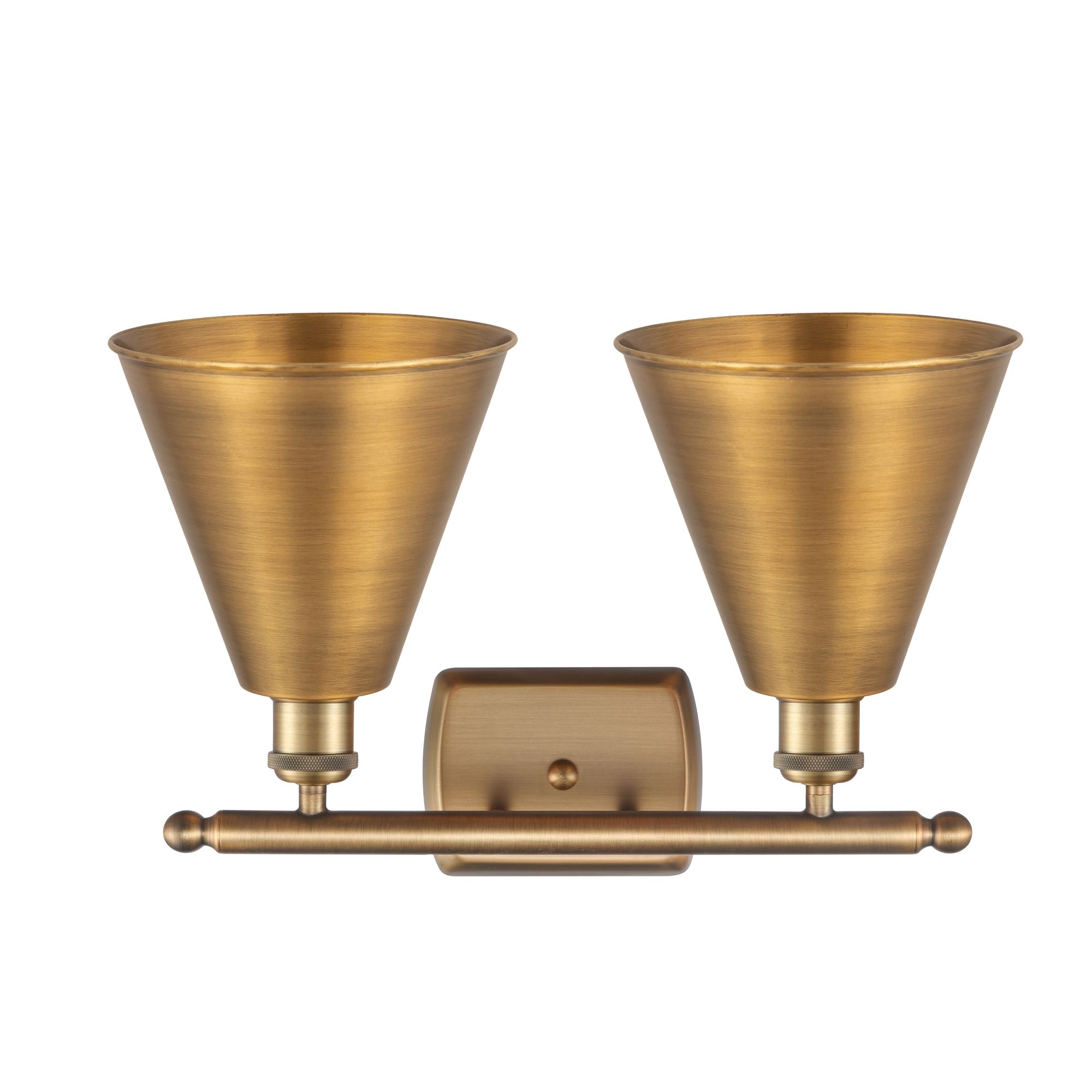Image 2 Ballston Cone 18"W 2 Light Brushed Brass Bath Light w/ Brushed Brass S more views