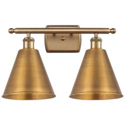 Ballston Cone 18"W 2 Light Brushed Brass LED Bath Light