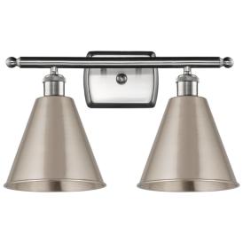 Ballston Cone 18"W 2 Light Brushed Satin Nickel Bath Light Ballston Cone 18"W 2 Light Brushed Satin Nickel Bath Light