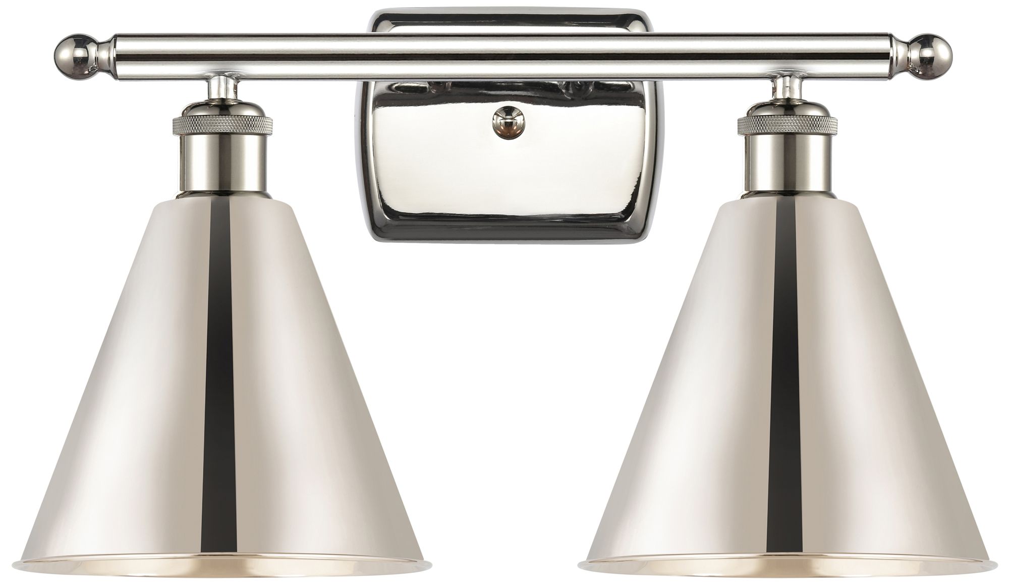 Ballston Cone 18"W 2 Light Polished Nickel LED Bath Light