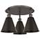 Ballston Cone 19.75"W 3 Light Oil Rubbed Bronze Flush Mount w/ Bronze