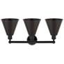 2_Ballston Cone 26"W 3 Light Matte Black Bath Vanity Light With Black Sh more views