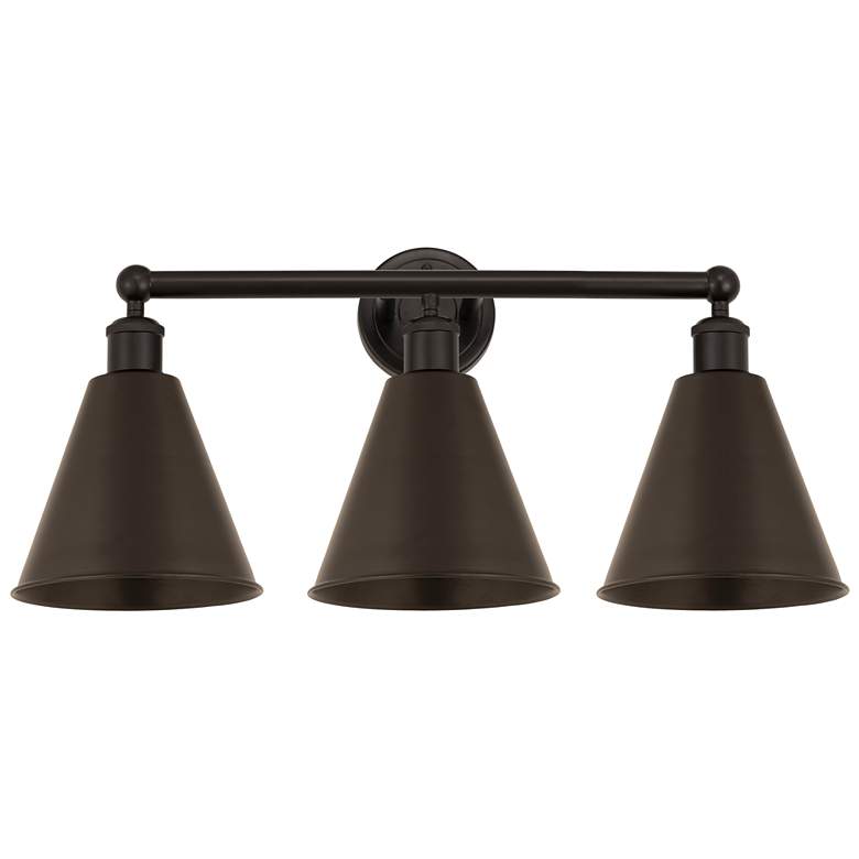 Image 1 Ballston Cone 26"W 3 Light Oil Rubbed Bronze Bath Light