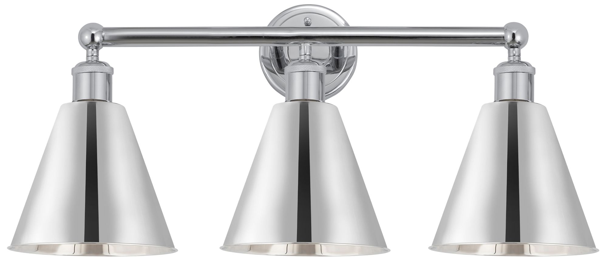 Ballston Cone 26"W 3 Light Polished Chrome Bath Light