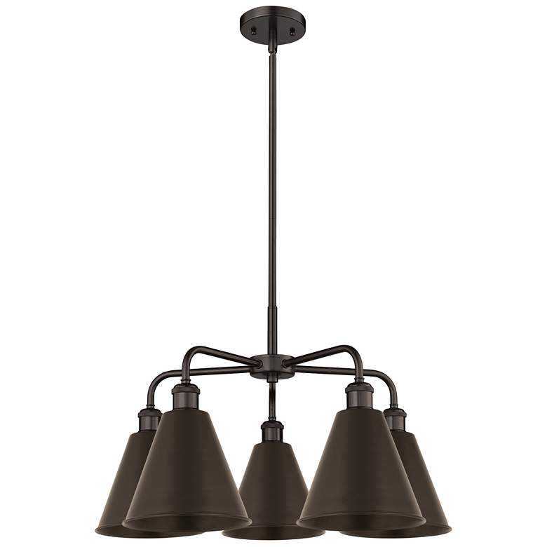 Image 1 Ballston Cone 26"W 5 Light Oil Rubbed Bronze Stem Chandelier