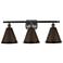 Ballston Cone 28"W 3 Light Oil Rubbed Bronze Bath Light
