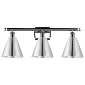 Ballston Cone 28"W 3 Light Polished Chrome LED Bath Light Ballston Cone 28"W 3 Light Polished Chrome LED Bath Light