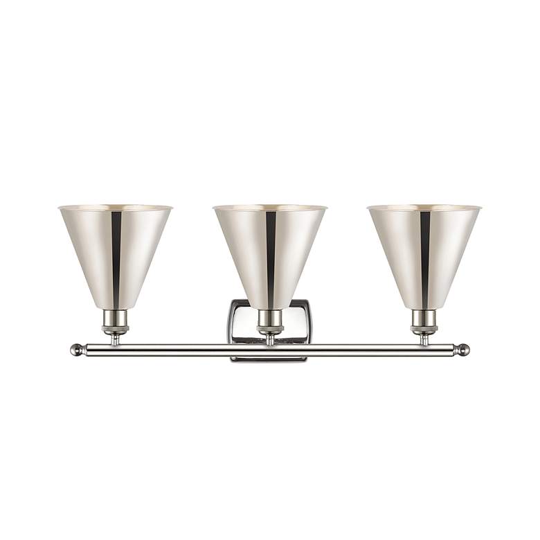 Image 2 Ballston Cone 28"W 3 Light Polished Nickel Bath Light more views