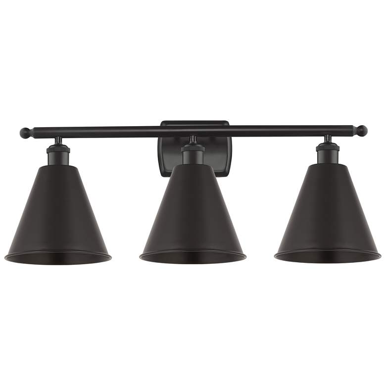 Image 1 Ballston Cone 3 Light 28" LED Bath Light - Matte Black - Matte Black S