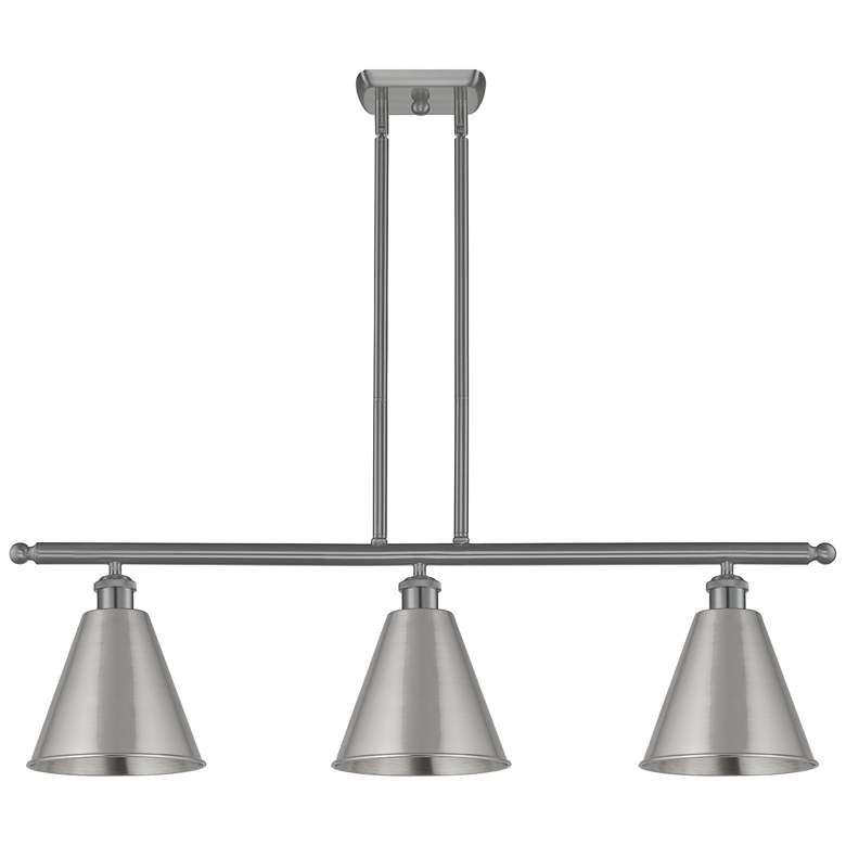 Image 1 Ballston Cone 3 Light 36" LED Island Light - Satin Nickel - Satin Nic