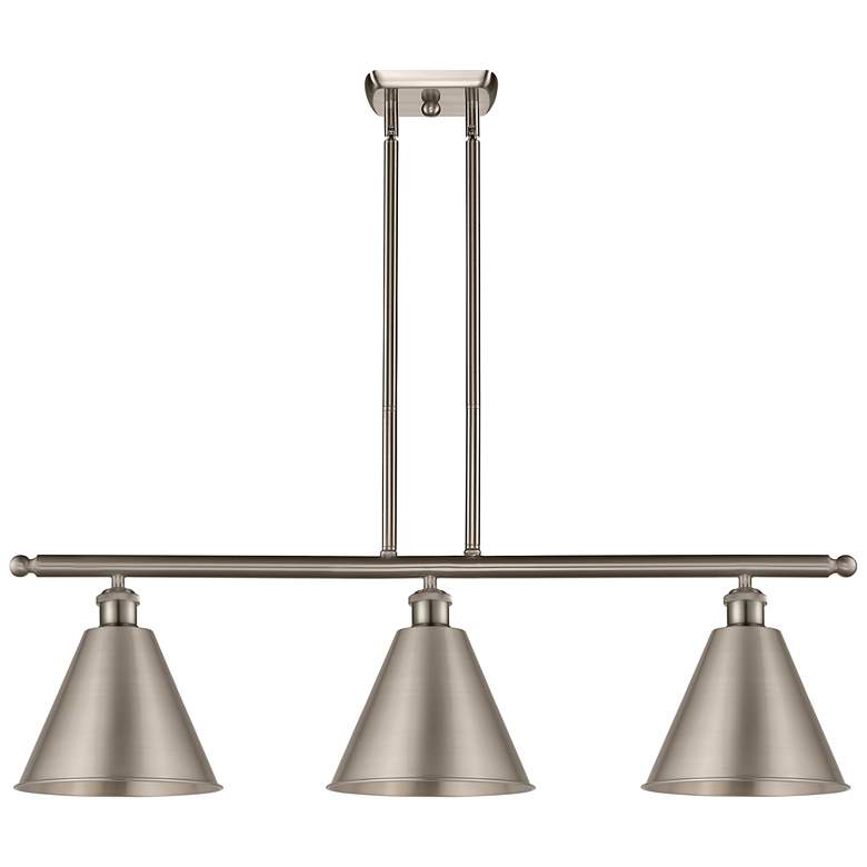 Image 1 Ballston Cone 3 Light 39" LED Island Light - Satin Nickel - Satin Nic