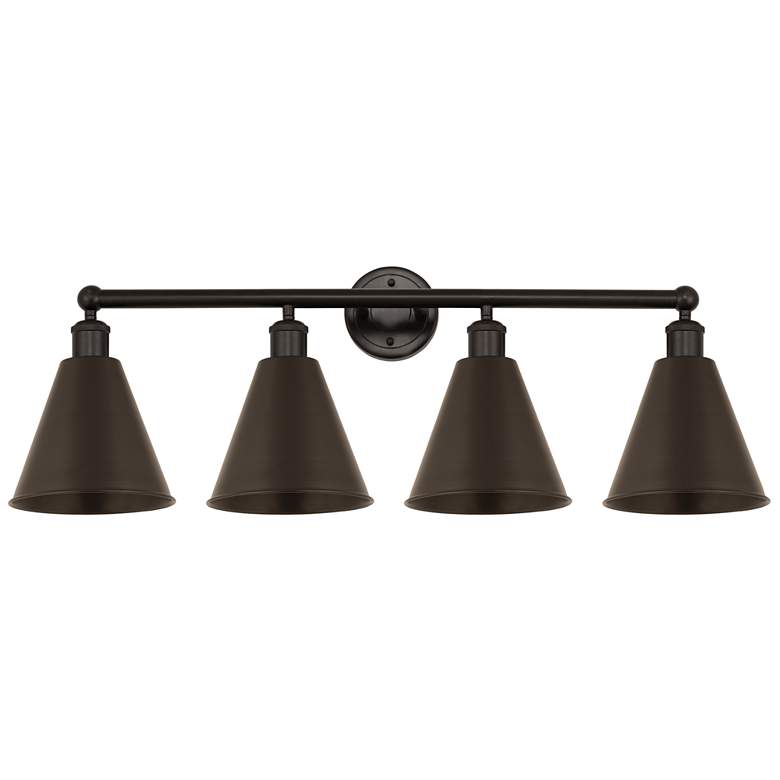 Image 1 Ballston Cone 35"W 4 Light Oil Rubbed Bronze Bath Light