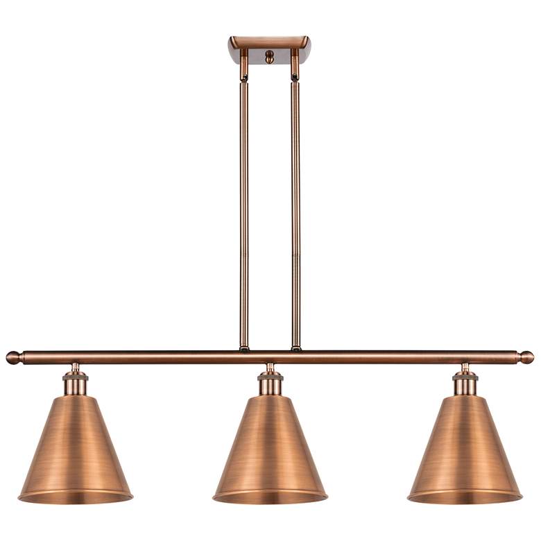 Image 1 Ballston Cone 36"W 3 Light Copper Stem LED Island Light
