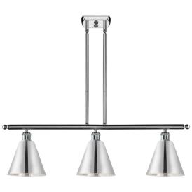 Ballston Cone 36"W 3 Light Polished Chrome Stem Island Light Ballston Cone 36"W 3 Light Polished Chrome Stem Island Light