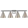 Ballston Cone 38"W 4 Light Brushed Satin Nickel Bath Light