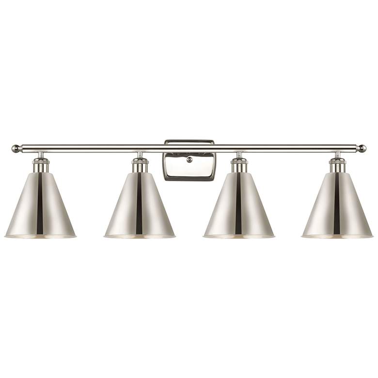Image 1 Ballston Cone 4 Light 38" Bath Light - Polished Nickel - Polished Nick