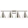 Ballston Cone 4 Light 38" Bath Light - Polished Nickel - Polished Nick
