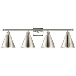 Ballston Cone 4 Light 38" LED Bath Light - Nickel - Nickel