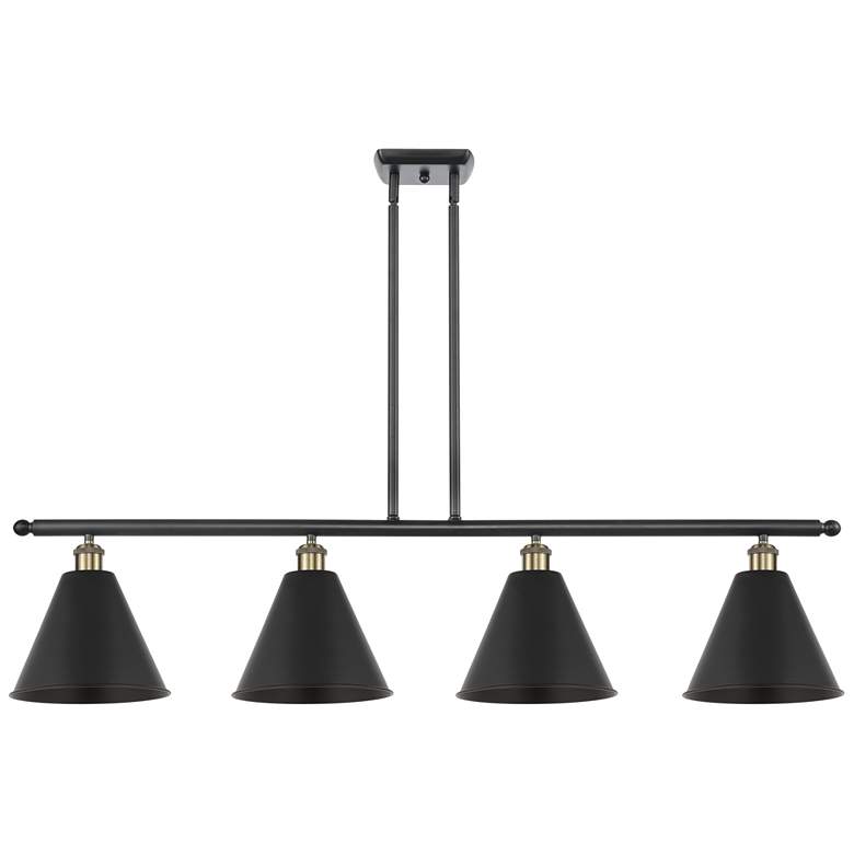 Image 1 Ballston Cone 4 Light 50" LED Island Light - Black Brass - Matte Blac