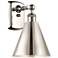 Ballston Cone 8" Incandescent Sconce - Nickel Finish - Nickel Shade