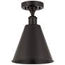 Ballston Cone  8" LED Semi-Flush Mount - Matte Black - Matte Black Sha
