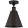 Ballston Cone  8" LED Semi-Flush Mount - Matte Black - Matte Black Sha