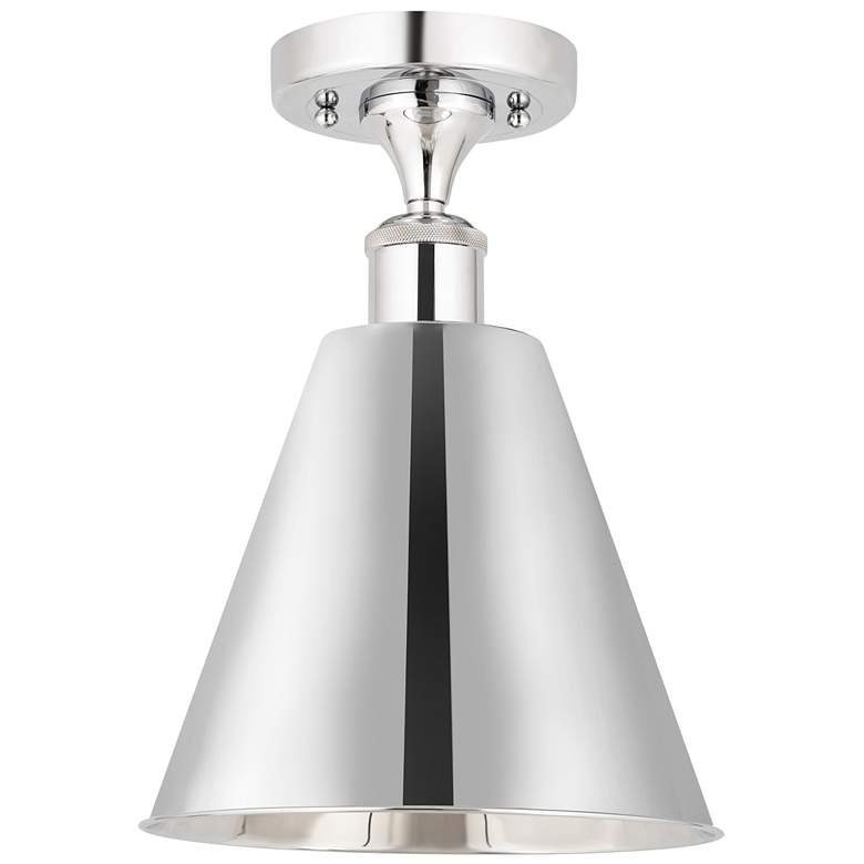 Image 1 Ballston Cone 8" LED Semi-Flush Mount - Polished Chrome - Polished Ch