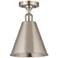 Ballston Cone 8" LED Semi-Flush Mount - Satin Nickel - Satin Nickel