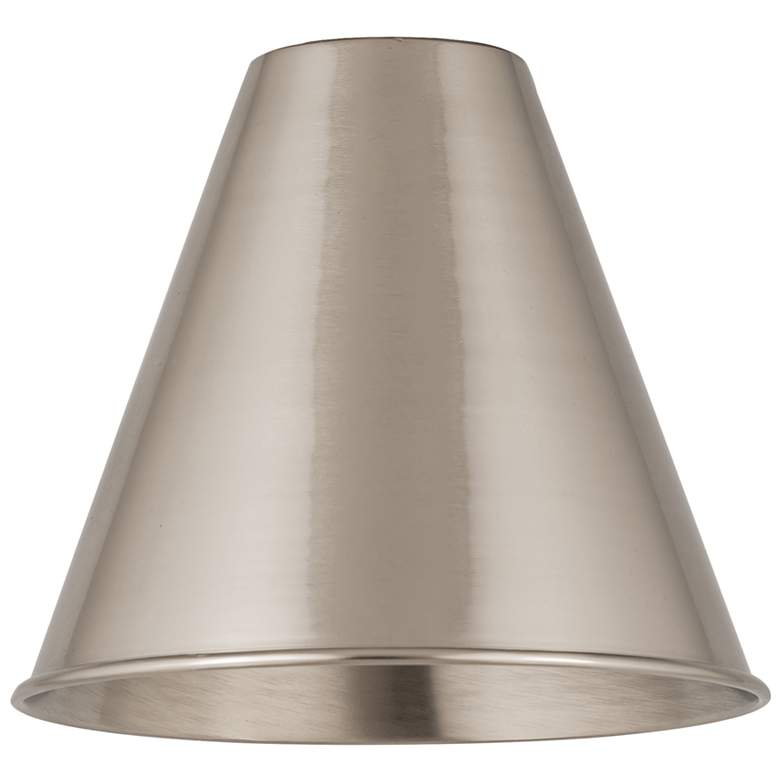 Image 3 Ballston Cone 8" LED Semi-Flush Mount - Satin Nickel - Satin Nickel more views