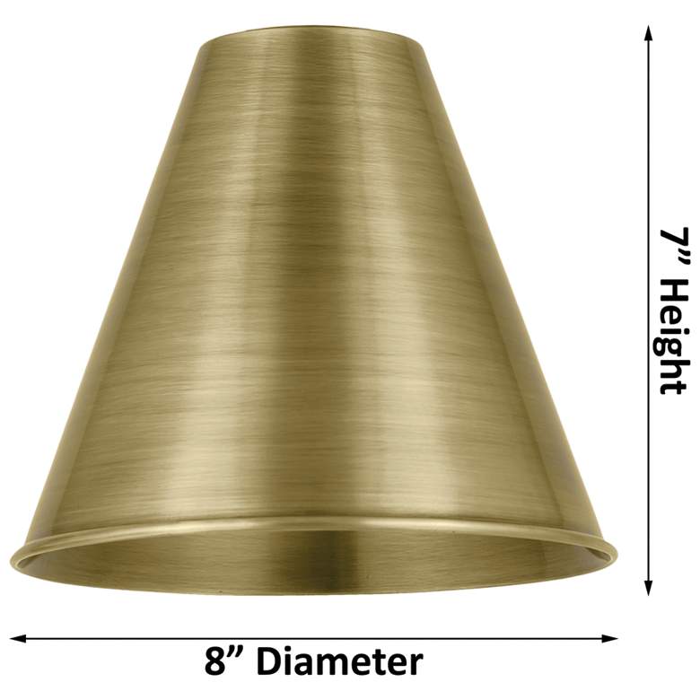 Image 4 Ballston Cone 8" LED Semi-Flush Mount - Satin Nickel - Satin Nickel more views