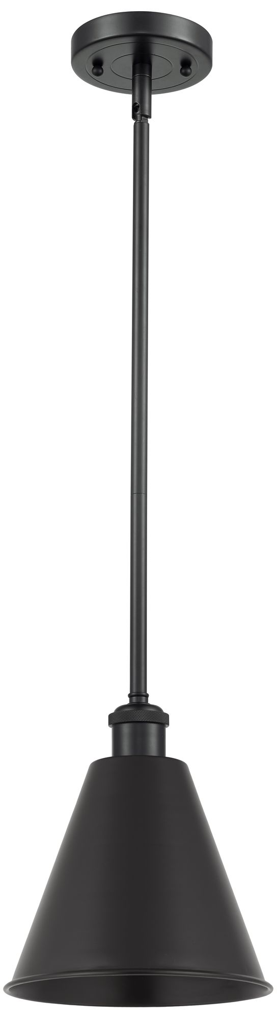 Ballston Cone 8" Matte Black LED Pendant With Matte Black Shade