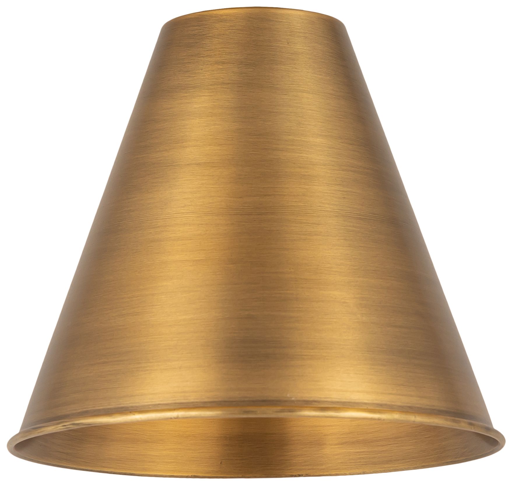 Image 3 Ballston Cone  8" Semi-Flush Mount - Brushed Brass - Brushed Brass Sha more views
