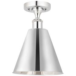 Ballston Cone  8" Semi-Flush Mount - Polished Chrome - Polished Chrome