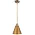 Ballston Cone 8" Wide Brushed Brass Pendant With Brushed Brass Shade