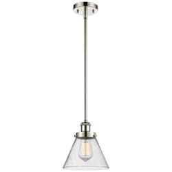 Ballston Cone 8" Wide Polished Nickel Mini Pendant