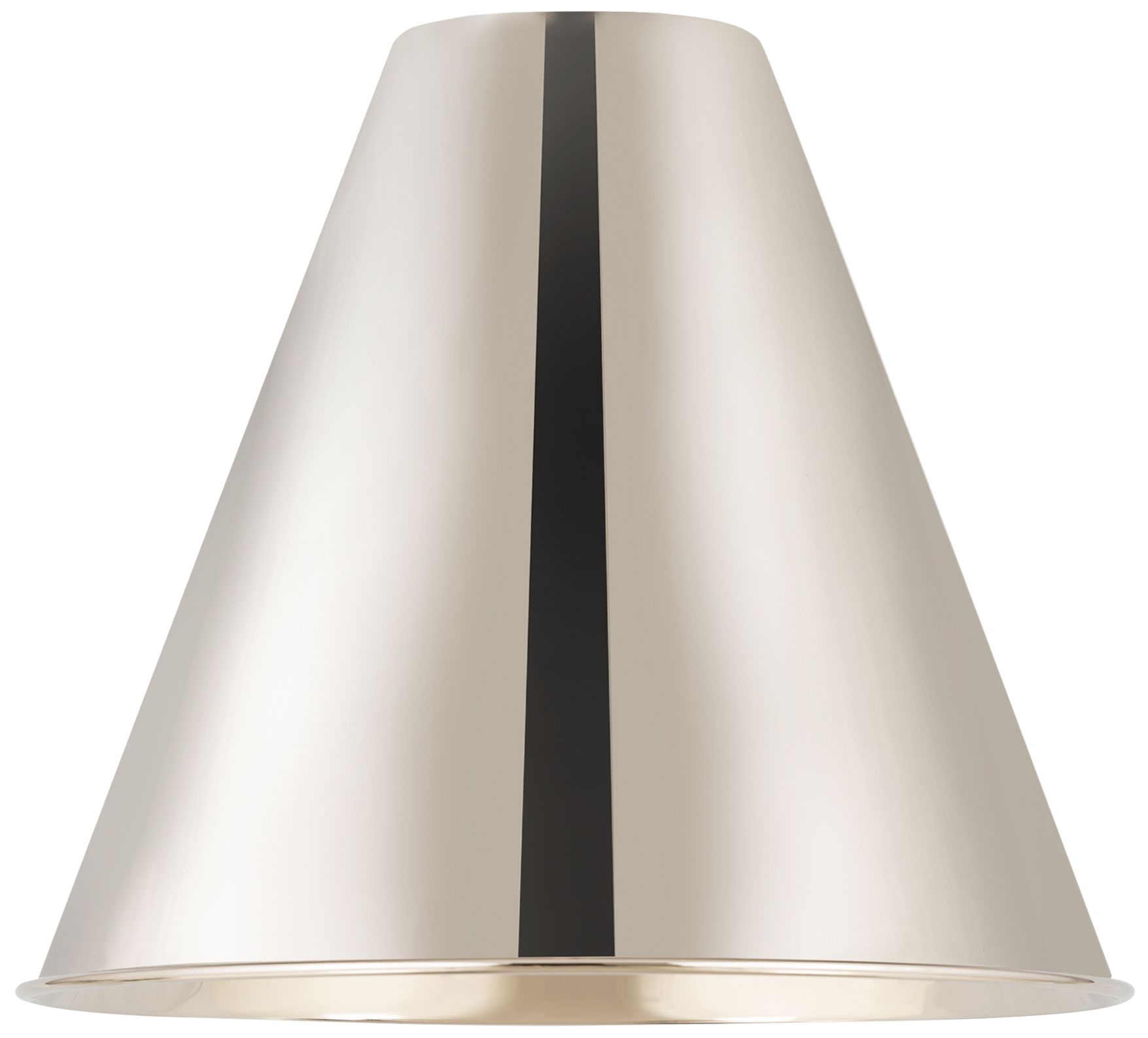 Image 3 Ballston Cone 8" Wide Polished Nickel Pendant With Polished Nickel Sha more views