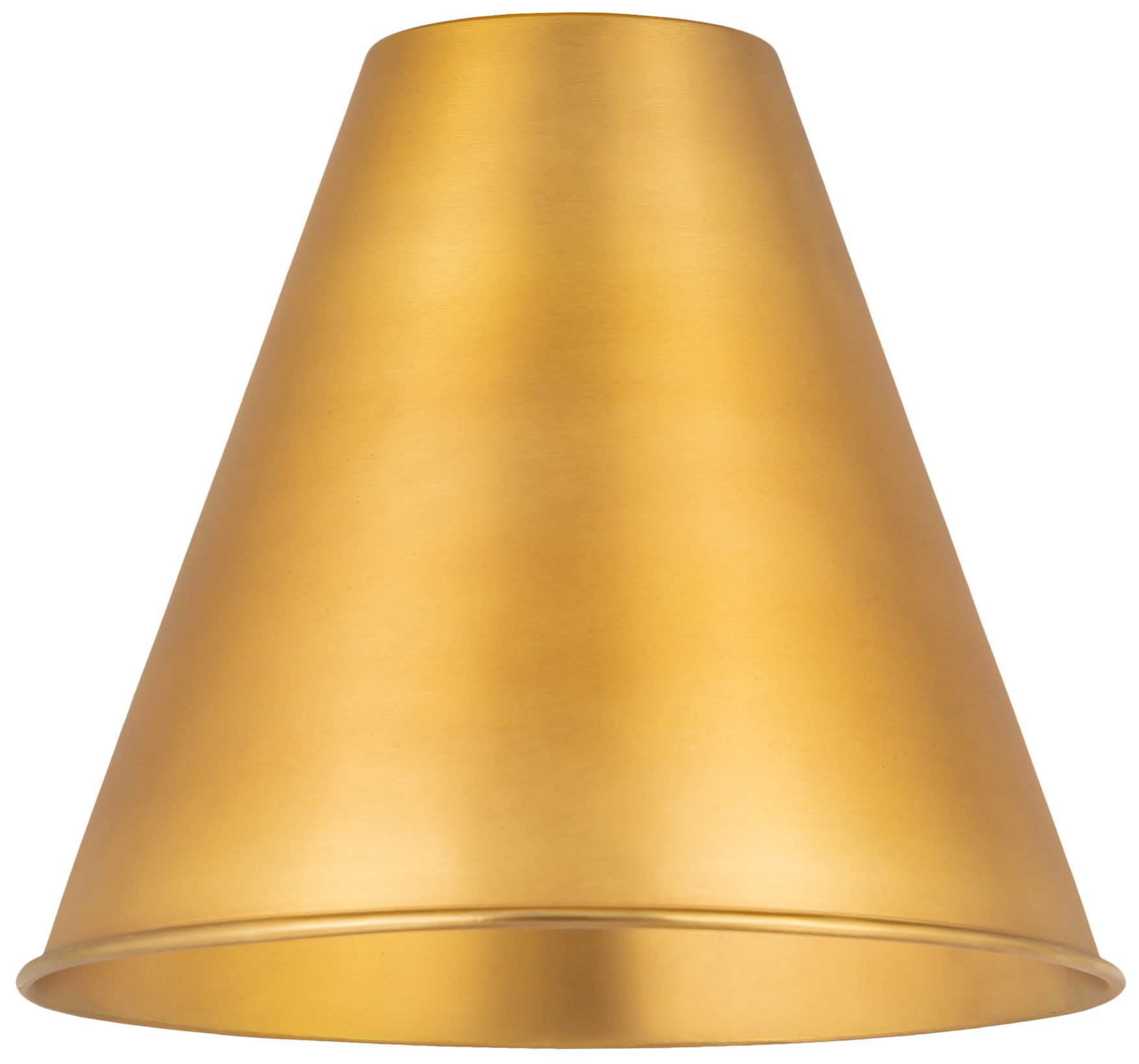 Image 3 Ballston Cone 8" Wide Satin Gold LED Pendant With Satin Gold Shade more views