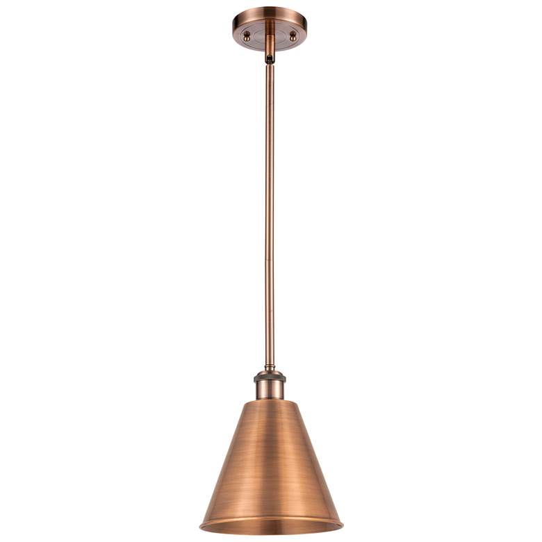 Image 1 Ballston Cone 8"W Antique Copper LED Pendant With Antique Copper Shade