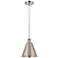 Ballston Cone 8"W Brushed Satin Nickel Corded LED Mini Pendant w/ 8&qu