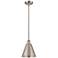 Ballston Cone 8"W Brushed Satin Nickel LED Pendant