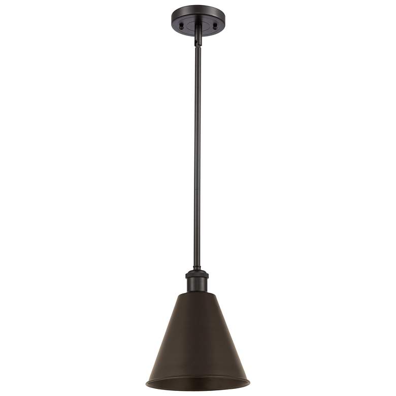 Image 1 Ballston Cone 8"W Oil Rubbed Bronze Pendant With Oil Rubbed Bronze Sha
