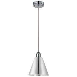 Ballston Cone 8"W Polished Chrome Corded Mini Pendant w/ 8" Shade