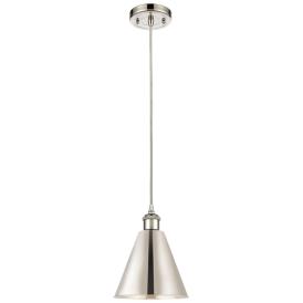 Ballston Cone 8"W Polished Nickel Corded Mini Pendant w/ 8" Shade Ballston Cone 8"W Polished Nickel Corded Mini Pendant w/ 8" Shade