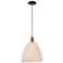 Ballston Dome 12"W Oil Rubbed Bronze Cord Mini Pendant w/ Fiber Shade