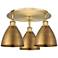 Ballston Dome 19.25" Wide 3 Light Brushed Brass Flush Mount w/ Brass S
