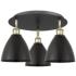 Ballston Dome 19.25"W 3 Light Black Brass Flush Mount w/ Matte Black S