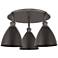 Ballston Dome 19.25"W 3 Light Oil Rubbed Bronze Flush Mount w/ Bronze